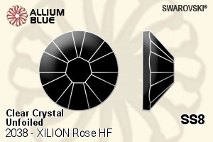 Swarovski XILION Rose Flat Back Hotfix (2038) SS8 - Clear Crystal Unfoiled - Haga Click en la Imagen para Cerrar