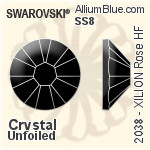 Swarovski XILION Rose Flat Back Hotfix (2038) SS8 - Clear Crystal Unfoiled