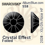スワロフスキー XILION Rose ラインストーン ホットフィックス (2038) SS8 - クリスタル エフェクト 裏面シルバーフォイル