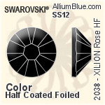 施華洛世奇 XILION 施亮 玫瑰 熨底平底石 (2038) SS12 - 顏色（半塗層） 銀色水銀底