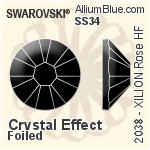 スワロフスキー XILION Rose ラインストーン ホットフィックス (2038) SS34 - クリスタル エフェクト 裏面シルバーフォイル