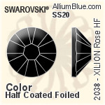 スワロフスキー XILION Rose ラインストーン ホットフィックス (2038) SS20 - カラー（ハーフ　コーティング） 裏面シルバーフォイル