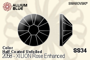 施华洛世奇 XILION 施亮 玫瑰 进化版 平底石 (2058) SS34 - 颜色（半涂层） 无水银底 - 关闭视窗 >> 可点击图片