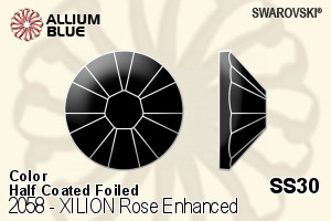 施華洛世奇 XILION 施亮 玫瑰 進化版 平底石 (2058) SS30 - 顏色（半塗層） 白金水銀底 - 關閉視窗 >> 可點擊圖片