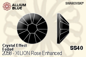スワロフスキー XILION Rose Enhanced ラインストーン (2058) SS40 - クリスタル エフェクト 裏面プラチナフォイル - ウインドウを閉じる