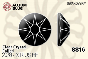 Swarovski XIRIUS Flat Back Hotfix (2078) SS16 - Clear Crystal With Silver Foiling