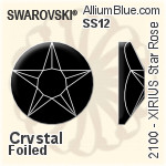 Swarovski XIRIUS Star Rose Flat Back No-Hotfix (2100) SS12 - Clear Crystal With Platinum Foiling