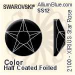 Swarovski XIRIUS Star Rose Flat Back No-Hotfix (2100) SS12 - Color (Half Coated) With Platinum Foiling