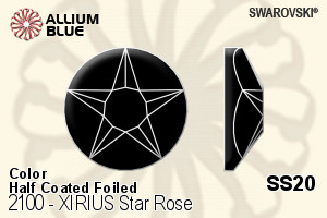 Swarovski XIRIUS Star Rose Flat Back No-Hotfix (2100) SS20 - Color (Half Coated) With Platinum Foiling