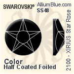 Swarovski XIRIUS Star Rose Flat Back No-Hotfix (2100) SS48 - Color (Half Coated) With Platinum Foiling