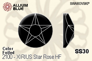 Swarovski XIRIUS Star Rose Flat Back Hotfix (2100) SS30 - Color With Silver Foiling