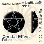 Swarovski XIRIUS Star Rose Flat Back Hotfix (2100) SS12 - Crystal Effect With Silver Foiling