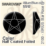 Swarovski XIRIUS Star Rose Flat Back Hotfix (2100) SS12 - Color (Half Coated) With Silver Foiling