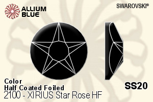 Swarovski XIRIUS Star Rose Flat Back Hotfix (2100) SS20 - Color (Half Coated) With Silver Foiling