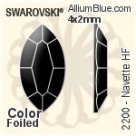 Swarovski Navette Flat Back Hotfix (2200) 4x2mm - Color With Aluminum Foiling