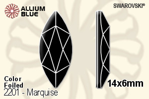 Swarovski Marquise Flat Back No-Hotfix (2201) 14x6mm - Color With Platinum Foiling - Haga Click en la Imagen para Cerrar