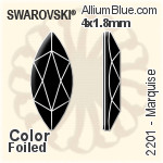 施華洛世奇 Marquise 平底石 (2201) 4x1.8mm - 顏色 白金水銀底