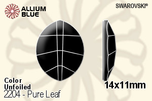 Swarovski Pure Leaf Flat Back No-Hotfix (2204) 14x11mm - Color Unfoiled - Click Image to Close