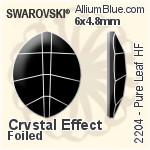 施華洛世奇 純潔樹葉 熨底平底石 (2204) 6x4.8mm - 白色（半塗層） 鋁質水銀底
