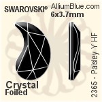 Swarovski Paisley Y Flat Back Hotfix (2365) 6x3.7mm - Clear Crystal With Aluminum Foiling