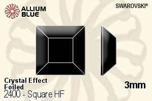 施華洛世奇 正方形 熨底平底石 (2400) 3mm - 白色（半塗層） 鋁質水銀底 - 關閉視窗 >> 可點擊圖片