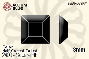 施華洛世奇 正方形 熨底平底石 (2400) 3mm - 顏色（半塗層） 鋁質水銀底 - 關閉視窗 >> 可點擊圖片