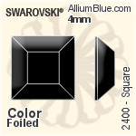 Swarovski Square Flat Back No-Hotfix (2400) 4mm - Color With Platinum Foiling