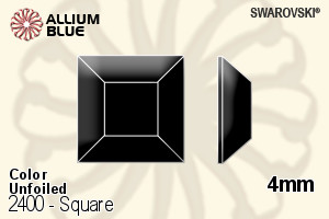Swarovski Square Flat Back No-Hotfix (2400) 4mm - Color Unfoiled - Haga Click en la Imagen para Cerrar