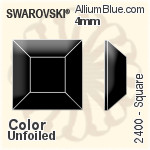 施华洛世奇 正方形 平底石 (2400) 4mm - 颜色 无水银底