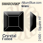 施华洛世奇 正方形 熨底平底石 (2400) 6mm - 透明白色 铝质水银底