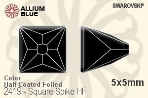 施华洛世奇 正方形 Spike 熨底平底石 (2419) 5x5mm - 颜色（半涂层） 铝质水银底 - 关闭视窗 >> 可点击图片