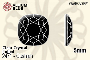 施華洛世奇 Cushion 平底石 (2471) 5mm - 透明白色 白金水銀底 - 關閉視窗 >> 可點擊圖片