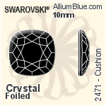 施華洛世奇 Cushion 平底石 (2471) 10mm - 透明白色 白金水銀底