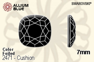 Swarovski Cushion Flat Back No-Hotfix (2471) 7mm - Color With Platinum Foiling - Click Image to Close