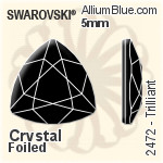 Swarovski Trilliant Flat Back No-Hotfix (2472) 5mm - Clear Crystal With Platinum Foiling