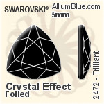 スワロフスキー Trilliant ラインストーン (2472) 5mm - クリスタル エフェクト 裏面プラチナフォイル