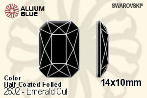 スワロフスキー Emerald カット ラインストーン (2602) 14x10mm - カラー（ハーフ　コーティング） 裏面プラチナフォイル - ウインドウを閉じる