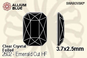 施华洛世奇 Emerald 切工 熨底平底石 (2602) 3.7x2.5mm - 透明白色 铝质水银底 - 关闭视窗 >> 可点击图片