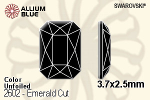 Swarovski Emerald Cut Flat Back No-Hotfix (2602) 3.7x2.5mm - Color Unfoiled - Click Image to Close