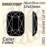 Swarovski Emerald Cut Flat Back Hotfix (2602) 3.7x2.5mm - Color With Aluminum Foiling