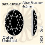 施華洛世奇 橢圓形 平底石 (2603) 4x3mm - 顏色 無水銀底