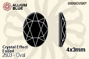 Swarovski Oval Flat Back No-Hotfix (2603) 4x3mm - Crystal Effect With Platinum Foiling