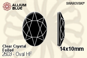 Swarovski Oval Flat Back Hotfix (2603) 14x10mm - Clear Crystal With Aluminum Foiling - Click Image to Close