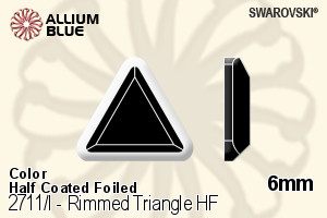 Swarovski Rimmed Triangle Flat Back Hotfix (2711/I) 6mm - Color (Half Coated) With Aluminum Foiling