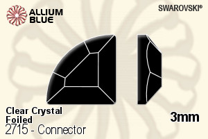 Swarovski Connector Flat Back No-Hotfix (2715) 3mm - Clear Crystal With Platinum Foiling - Click Image to Close