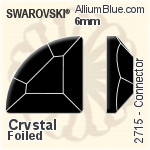 Swarovski Connector Flat Back No-Hotfix (2715) 6mm - Clear Crystal With Platinum Foiling