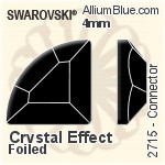 Swarovski Connector Flat Back No-Hotfix (2715) 4mm - Crystal Effect With Platinum Foiling