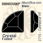 スワロフスキー Connector ラインストーン ホットフィックス (2715) 3mm - クリスタル 裏面アルミニウムフォイル