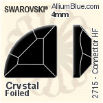 スワロフスキー Connector ラインストーン ホットフィックス (2715) 4mm - クリスタル 裏面アルミニウムフォイル