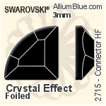 施华洛世奇 Connector 熨底平底石 (2715) 3mm - 白色（半涂层） 铝质水银底